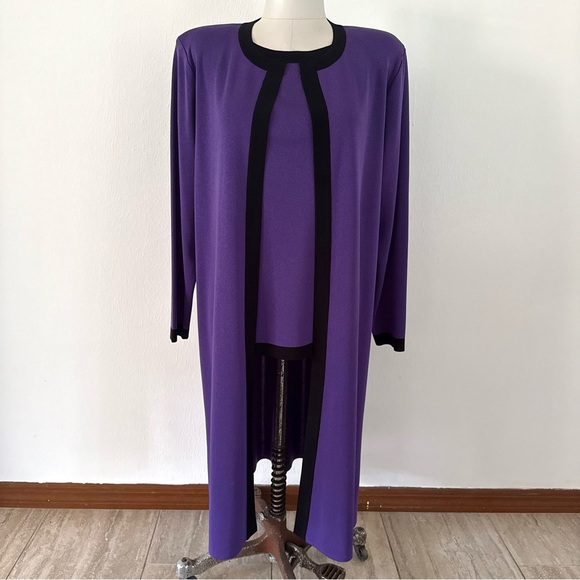 Exclusively MISOOK Y2K Open Front Cardigan 2 Piece SET Tank Top Black Trim Sz M - Picture 1 of 14